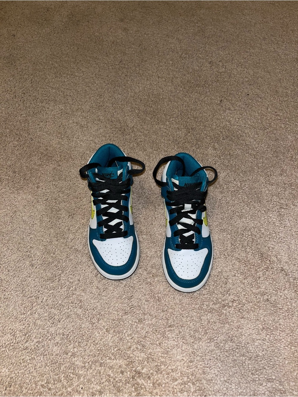 Nike Kids Teal, White and Black High-Top Sneakers
